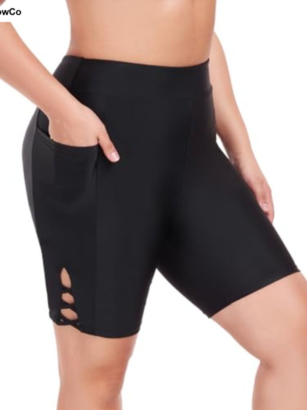 High Waisted Swim Shorts Board Shorts Womens 8 Inseam Tummy Control UPF 50